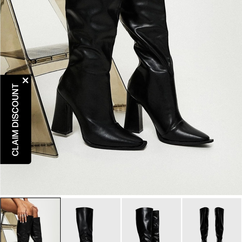 Princess Polly Black Heeled Boots